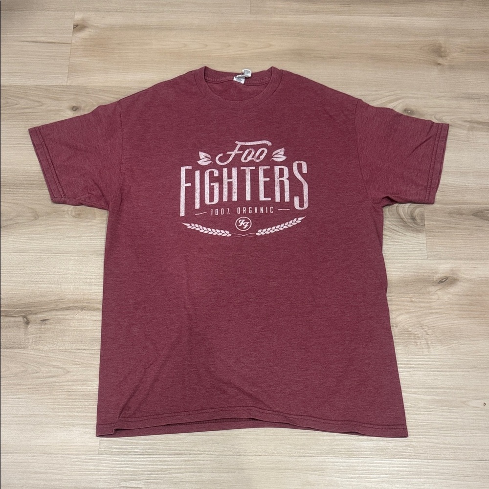 Maroon Foo Fighters 100% organic Graphic T-Shirt men’s Large